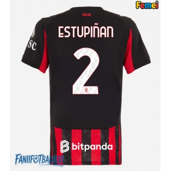 AC Milan Pervis Estupinan #2 Tricou Fotbal Replică 2025-26 Femei Acasa